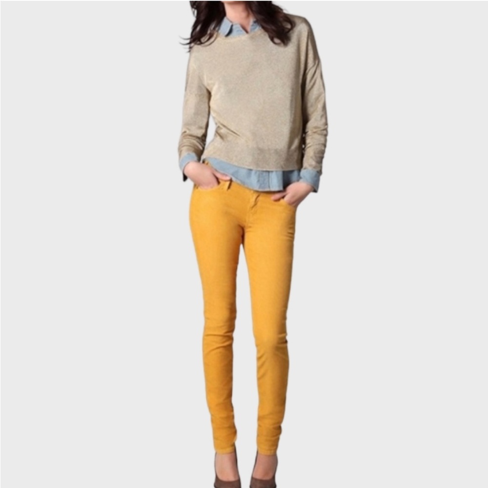 CURRENT/ELLIOTT the skinny corduroy pants in vintage mustard